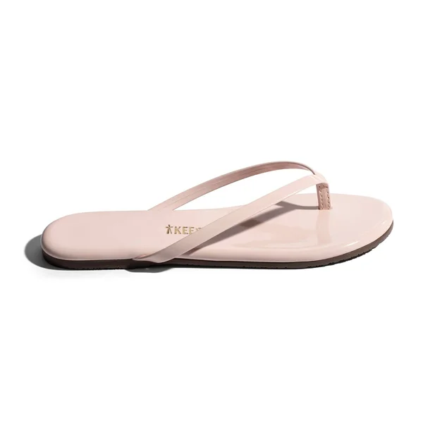 Glosses - Women's Leather Flip Flops & Sandals, TKEES Custard, 5