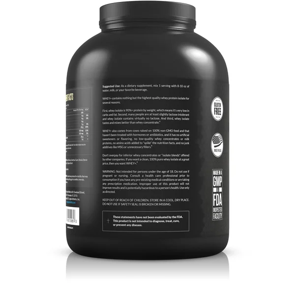 Legion Whey+ Vanilla Whey Isolate Protein Powder from Grass Fed Cows - 5lb. Low CARB, Low Calorie, Non-GMO, Lactose Free, Gluten
