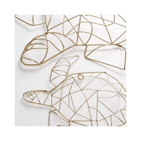 Cyan Soft Shell Wall Art - Gold - 10391