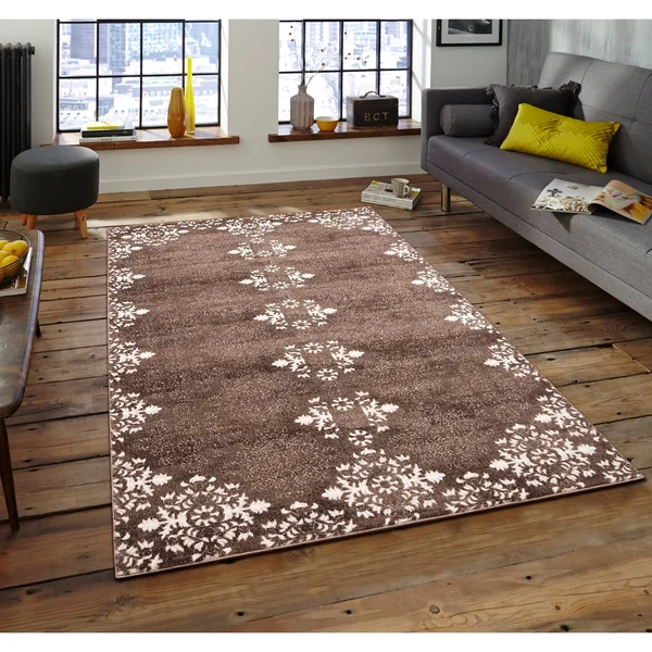 Contemporary Transitional Area Rug Zara 600 Brown 8' x 10'
