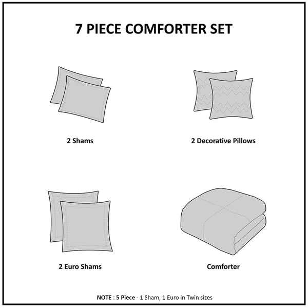 The Curated Nomad Largo Cotton 7-Piece Comforter Set - Full - Queen
