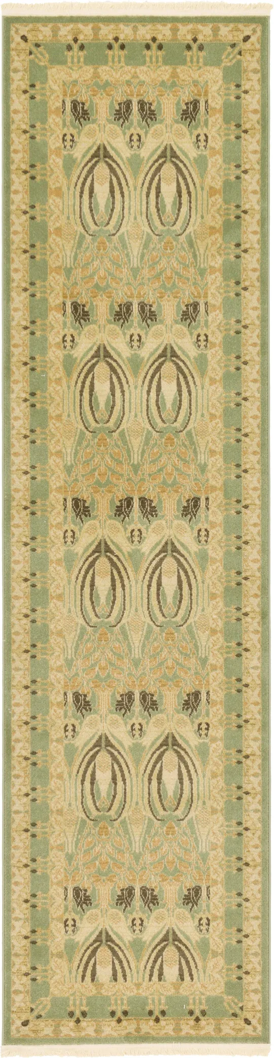 Unique Loom Edinburgh Light Green 10 ft Runner Area Rug