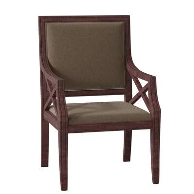 Gramercy Upholstered King Louis Back Arm Chair Fairfield Chair Body Fabric: 3152 Linen, Frame Color: Montego Bay