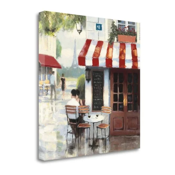 Tangletown Fine Art 35x22 x 35x22 Relaxing at The Cafe II Giclee Print on Gallery Wrap Canvas