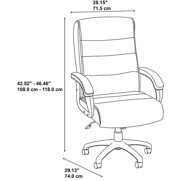 Scranton & Co High Back Leather Executive Office Chair in Black