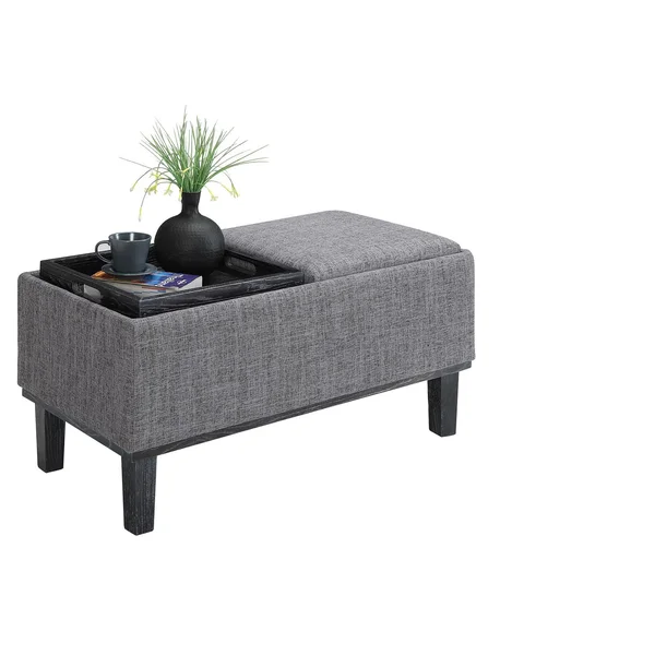 Brentwood Storage Ottoman Gray Fabric - Breighton Home