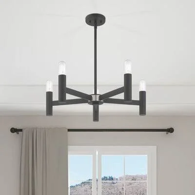 Beldale 5 - Light Candle Style Classic - Traditional Chandelier Wrought Studio Finish: Scandinavian Gray
