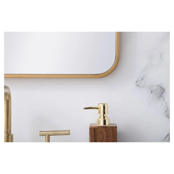 Elegant Decor MR802230BR Evermore 22 x 30 inch Soft Corner Metal Rectangular Mirror in Brass