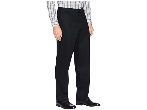 Dockers Men's Relaxed Fit Signature Khaki Lux Cotton Stretch Pants D4, 42 32, Black