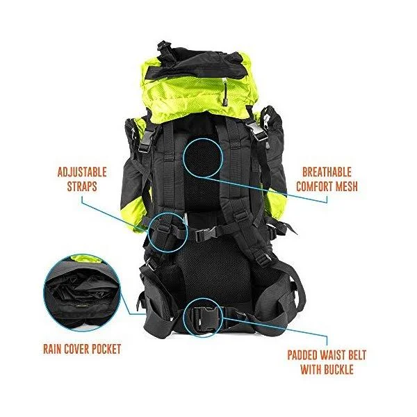 70L Internal Frame Backpack, Lime