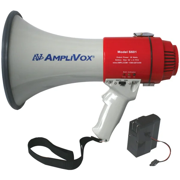 AmpliVox Sb601r - Mity-Meg 15-Watt Megaphone Bundled with Rechargeable Battery