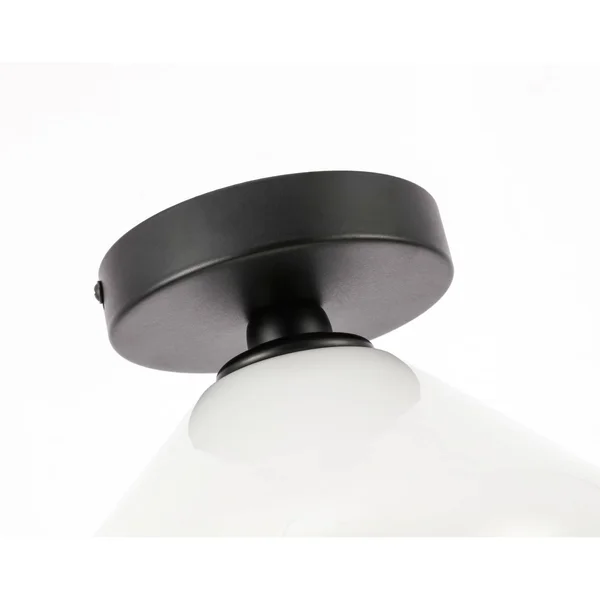 Elegant LD2255C Gene 1 Light Chrome and Frosted White Glass Flush Mount