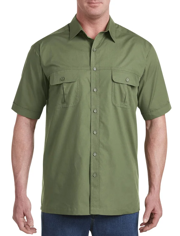 Big & Tall Harbor Bay Short-Sleeve Co-Pilot Sport Shirt - Green - Size XLT - Men's, Size 1XL