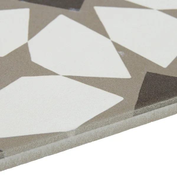 Marazzi Hand-Made Encaustic Look 8x8 Starbrite White & Brown Decorative Blend (brown/white)