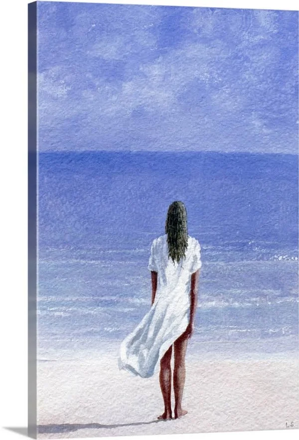 Girl on Beach, 1995, Canvas Wall Art, 20x30, Great Big Canvas