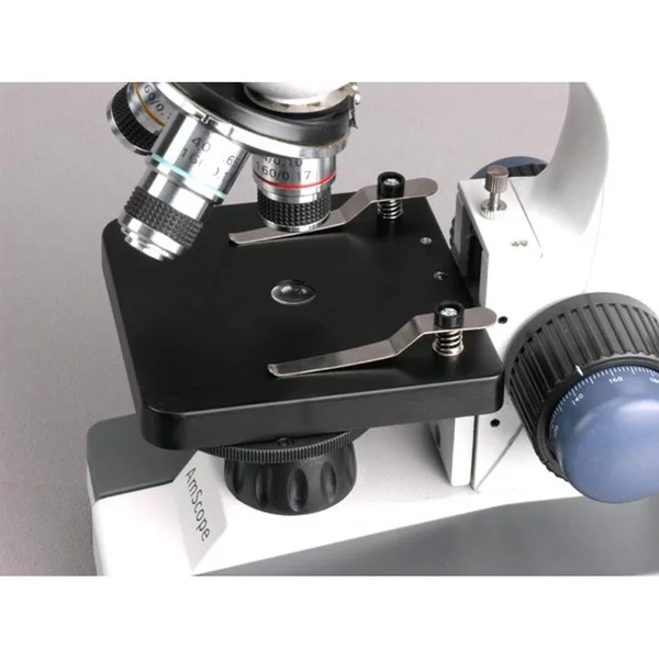 Amscope 40X-1000X Metal Frame Compound Microscope with 25 Prepared Slides
