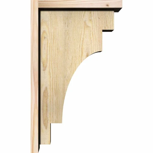 Ekena Millwork COR06X14X14MED01RDF 6x22W x 14x22D x 14x22H Mediterranean Rough Sawn Corbel w/Backplate - Douglas Fir
