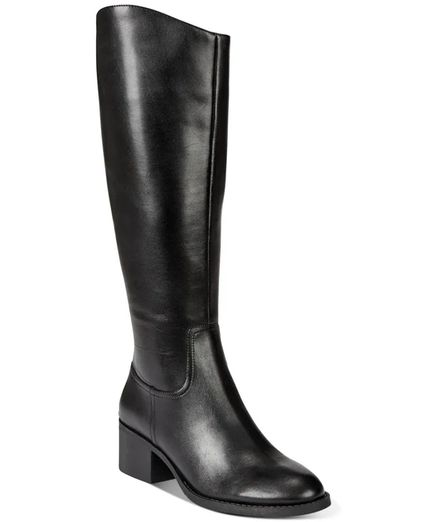 Inc Womens Cerie Leather Solid Knee-High Boots