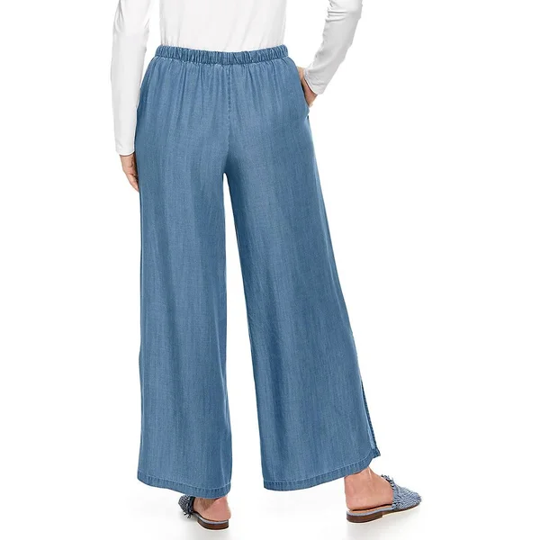 Plus Size Women's Enclave Wide Leg Pants - UPF 50+ Pants For Women, Blue