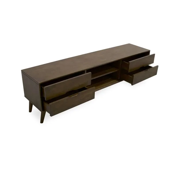 Allora Mid Century Modern Wood TV Stand in Brown Walnut