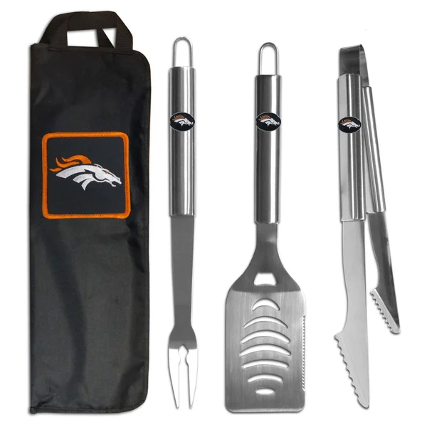 NFL Steel BBQ Tool Set (3-Piece) With, Denver Broncos