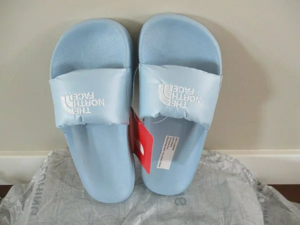 The North Face Women's Nuptse Slide - 6 - Angel Falls Blue, TNF White