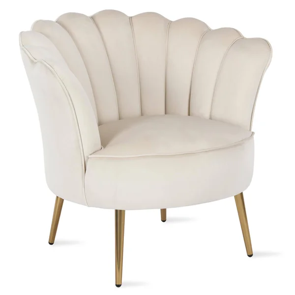 Novogratz Presley Modern Glam Seashell Accent Chair - Cream