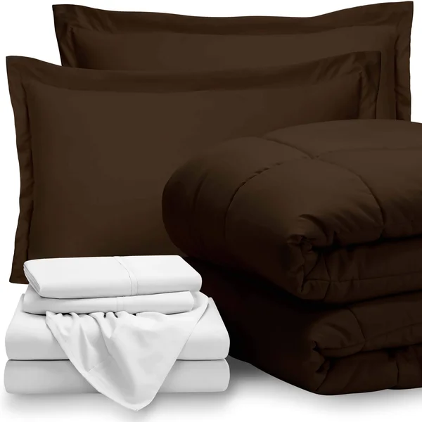 Premium 1800 Series Microfiber Bed in A Bag by Bare Home, Size: Queen, White