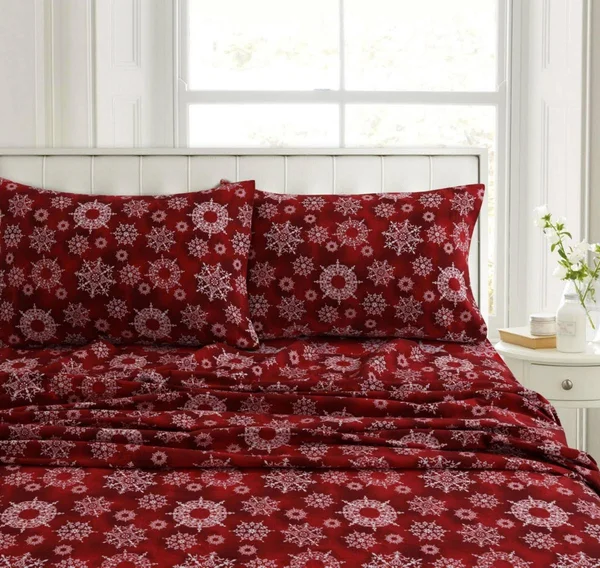 Checkered Buck Heavyweight 200-gsm Cotton Flannel Printed Extra Deep Pocket Sheet Set - Size: Full