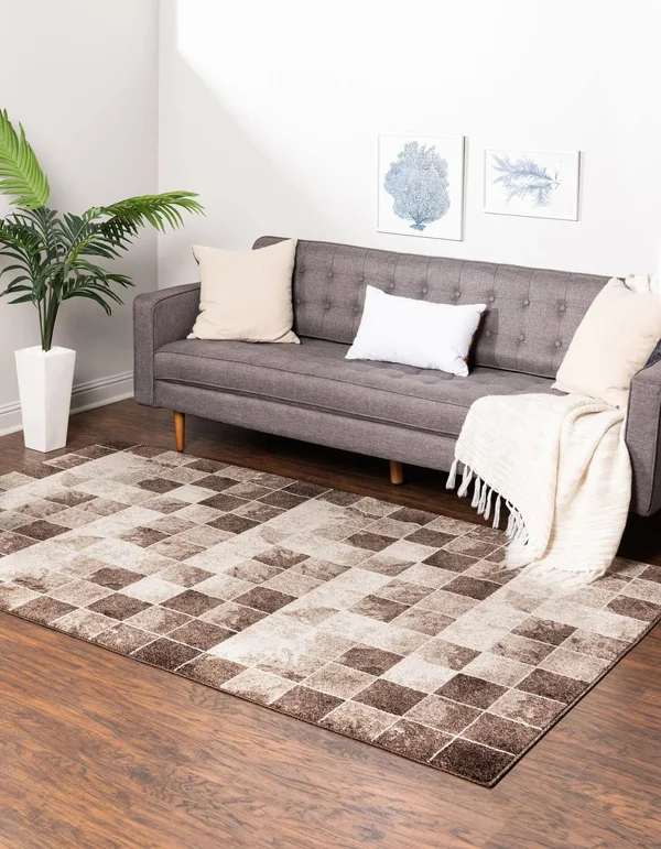 Unique Loom Congo Wildlife Area Rug - 5& x 8& Light Brown