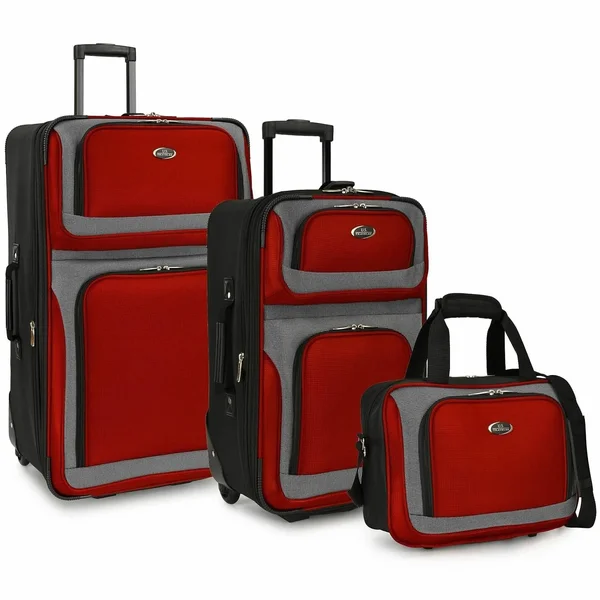 U.S. Traveler New Yorker Lightweight Expandable Rolling Luggage - Black, 3-Piece Set