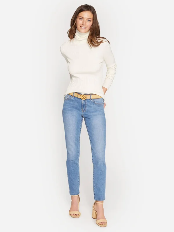 J.Mclaughlin Women's Arlette Turtleneck White Solid, Size Medium