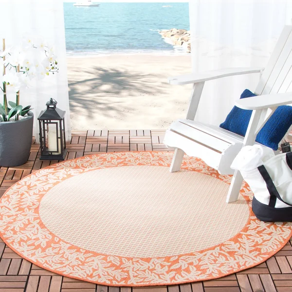 Safavieh Courtyard CY0727-3707 7&10x22 x 7&10x22 Square Red - Natural Area Rug