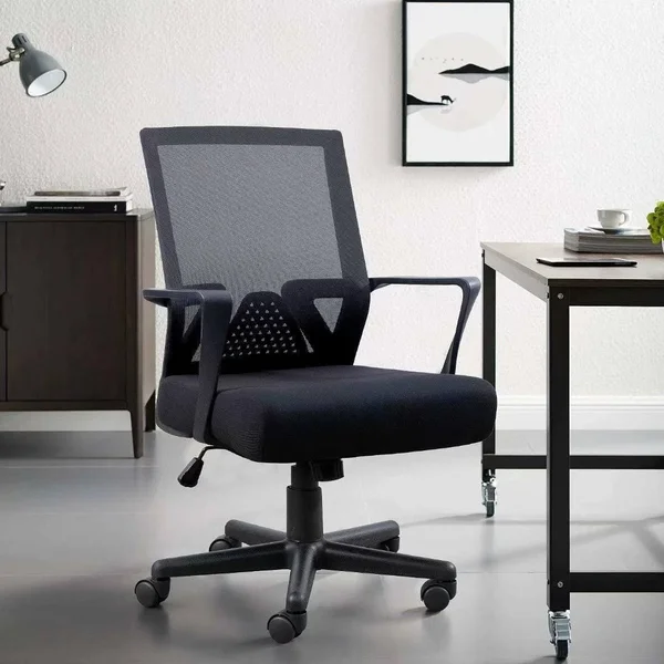 Homall Office Chair Mid Back Mesh Chair Swivel Computer Chair Lumbar Support Desk Task Chair Ergonomic Executive Chair - Black
