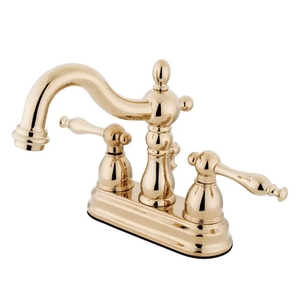 Kingston Brass KS1602NL 4x22 Centerset Bathroom Faucet, Polished Brass
