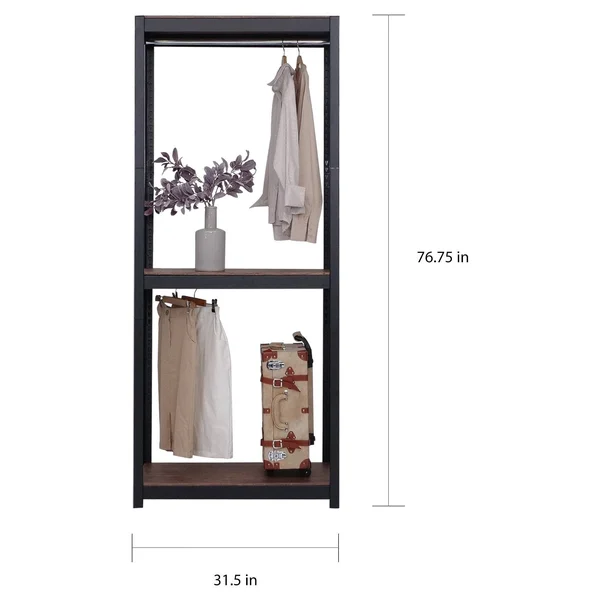 Best Home Fashion Kepsuul Two Tier Clothing Rack Customizable Modular Shelving and Storage Unit