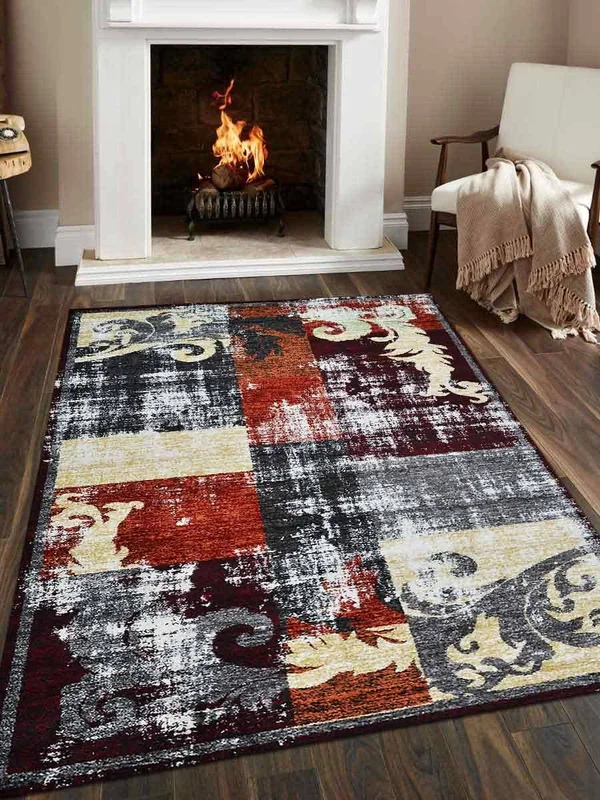 8 x 10 ft. Machine Woven Heatset Polypropylene Floral Rectangle Area Rug Multi Color MI1550769