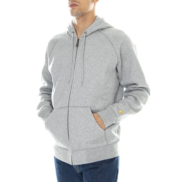 Carhartt WIP Hooded Chase Jacket - Grey Heather - Gold - M - Men