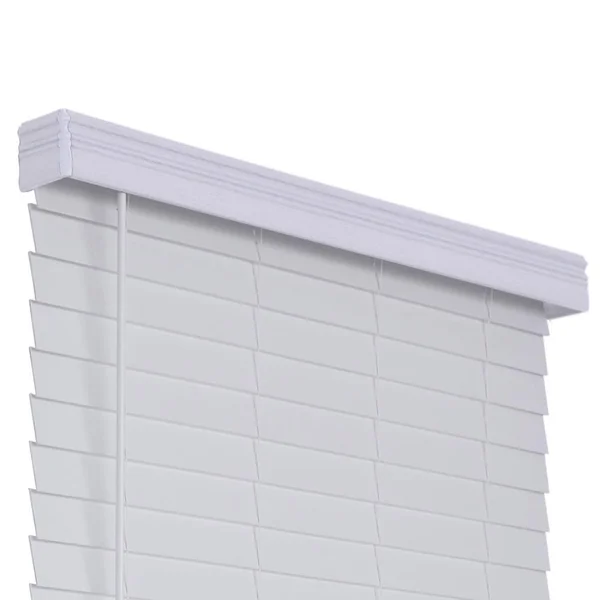 Allen + Roth 2.5-in Slat Width 51.5-in x 72-in Cordless White Faux Wood Room Darkening Horizontal Blinds, DFHSA5472-51.5