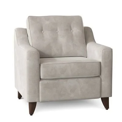 Wayfair Custom Upholstery Logan 36x22 Wide Sunbrella Power Standard Recliner Body Fabric: Empire Ivory