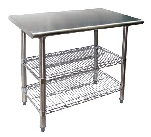 Universal TS3036 - 36x22 x 30x22 Stainless Steel Work Table w/ Wire Under Shelves