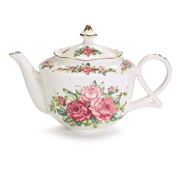 Burton & Burton 40oz Pink Floral Porcelain Teapot