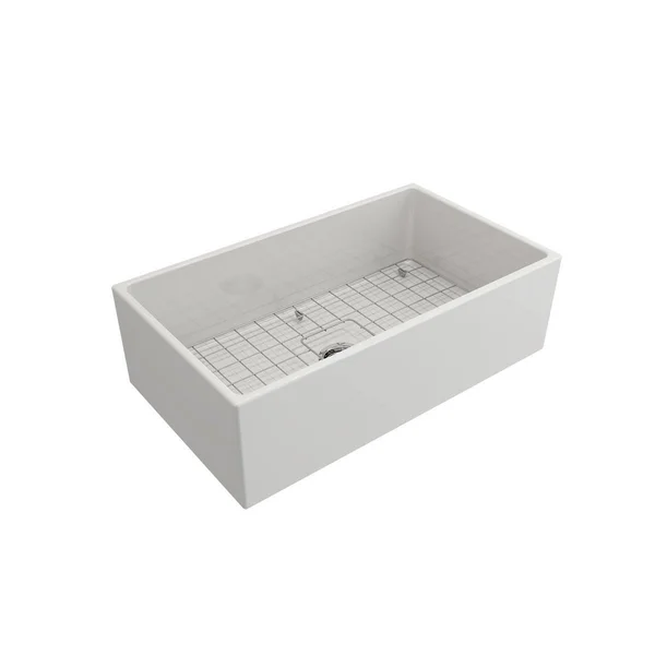 BOCCHI Farmhouse Contempo 33x22 Apron Front Fireclay Single Bowl Kitchen Sink - Sapphire Blue