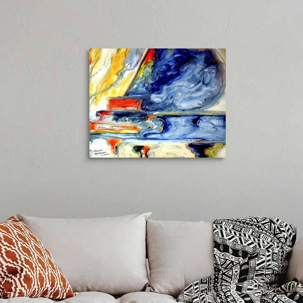 Grand Piano Music Abstract 2420, Canvas Wall Art, 30x24, Great Big Canvas