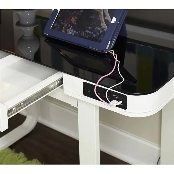 Powell Lynk Desk with Adjustable Height, White