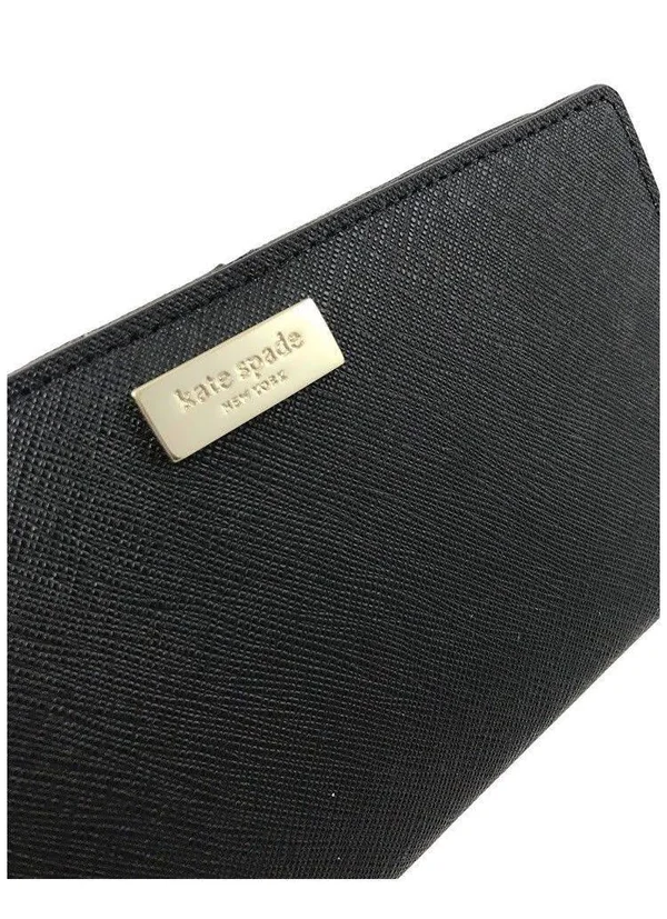 Kate Spade Laurel Way Stacy Clutch Wallet Black Leather WLRU2673