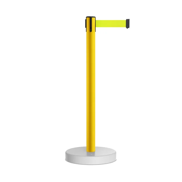 CCW Series WFBB-100 Stanchion Belt Barrier Water Fillable Base Yellow PVC Plastic Post with 9 Foot Belt by Crowd Control Warehou