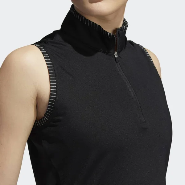 Adidas Women's Ultimate365 Spacedye Sleeveless Golf Polo - Large, Black