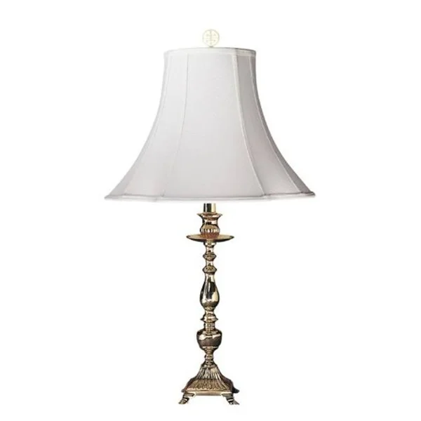 Cal Lighting BO-547 One Light Table Lamp Polished Brass Finish with