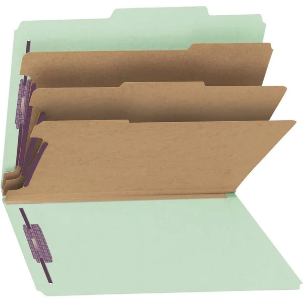 Smead 14091 Gray/Green Pressboard Classification Folder with SafeSHIELD
